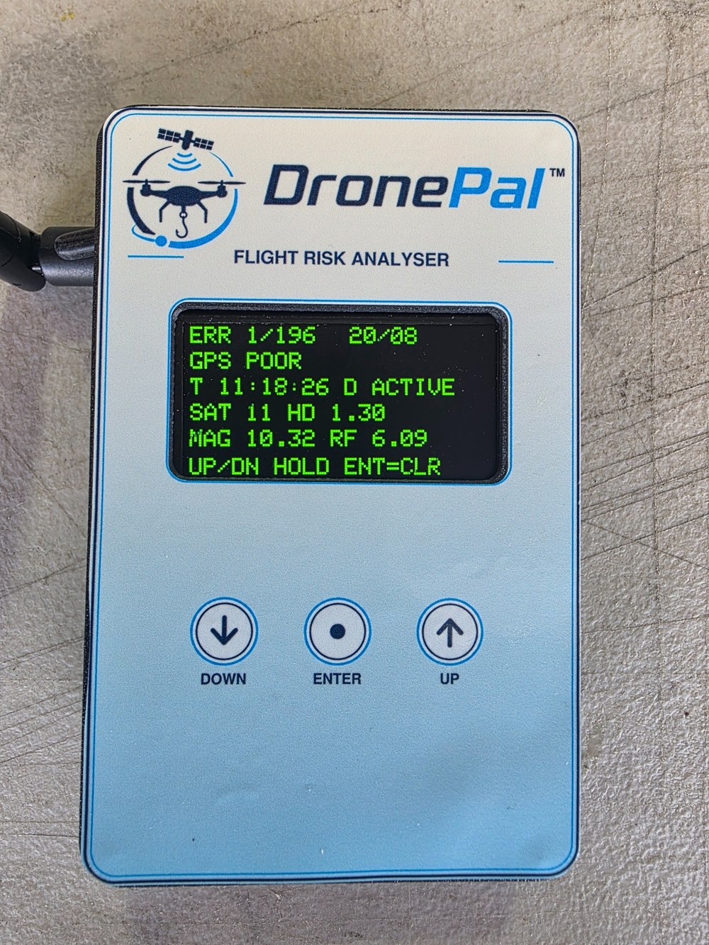 DronePal diagnostic information screen