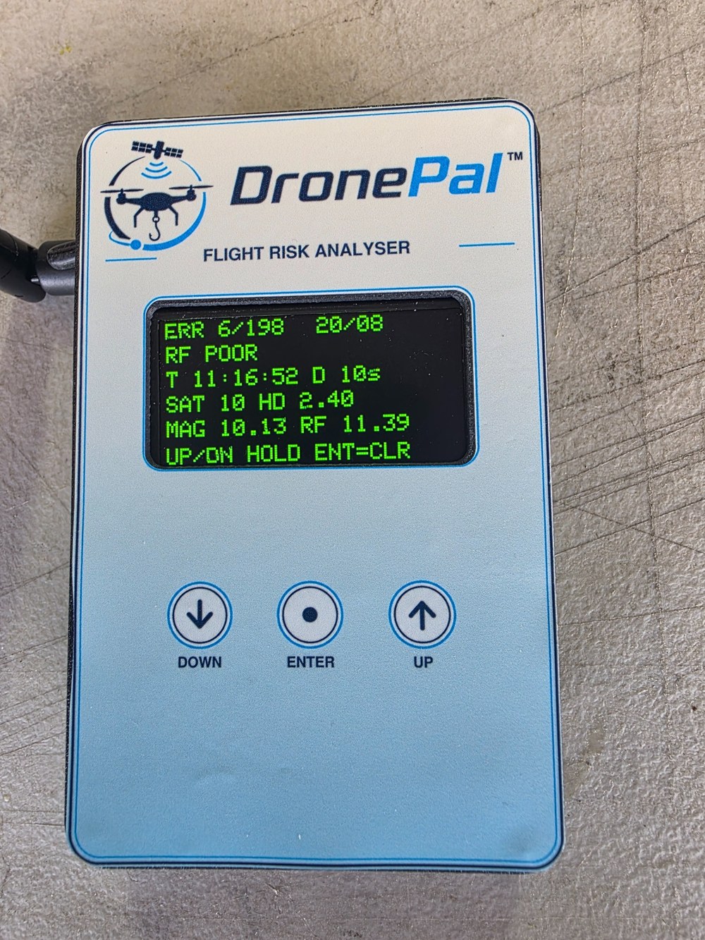 DronePal RF diagnostic screen