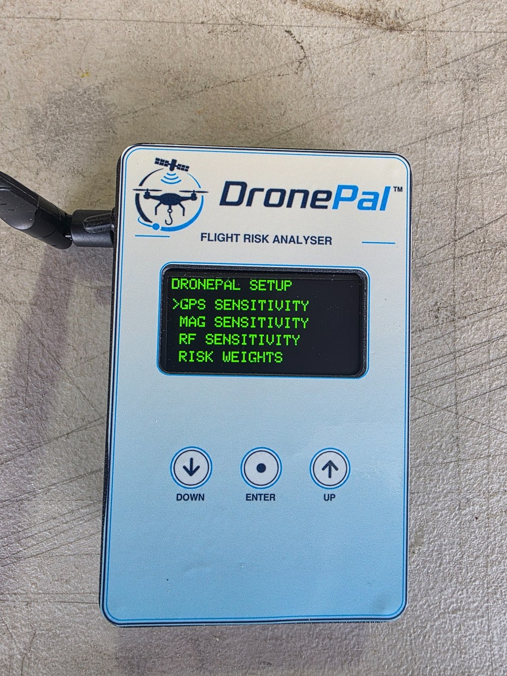 DronePal sensitivity setup screen