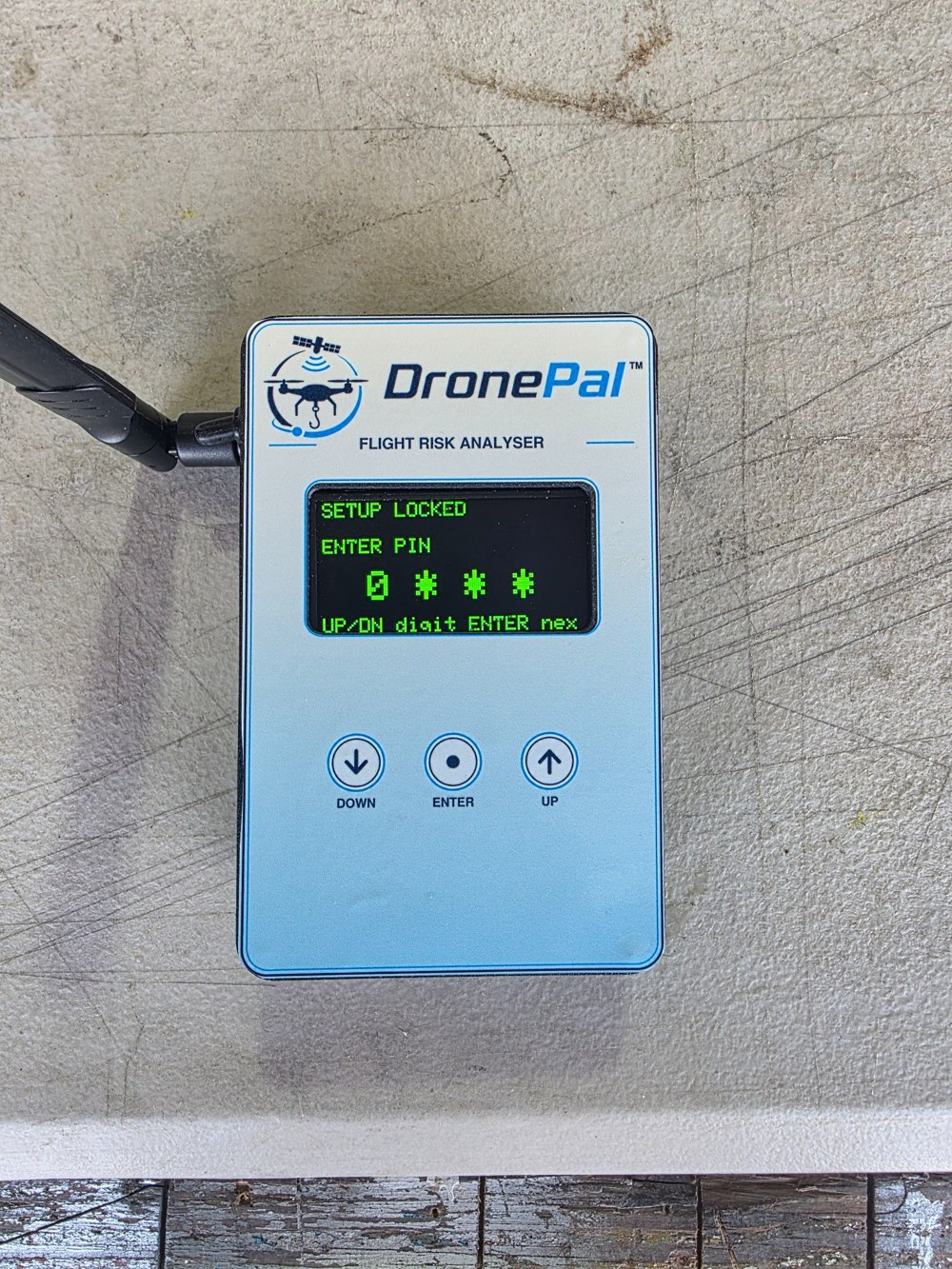 DronePal locked setup PIN screen